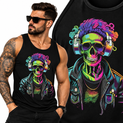TANK TOP HORROR  SKULL ONE 6